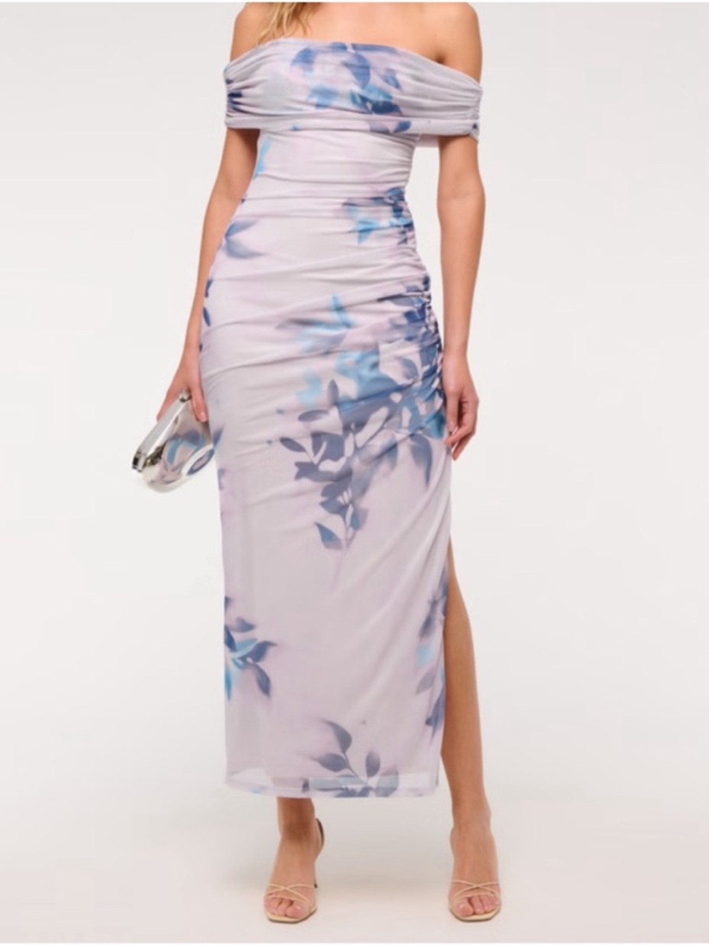 Abercrombie & Fitch Lavender Off-Shoulder Floral Dress